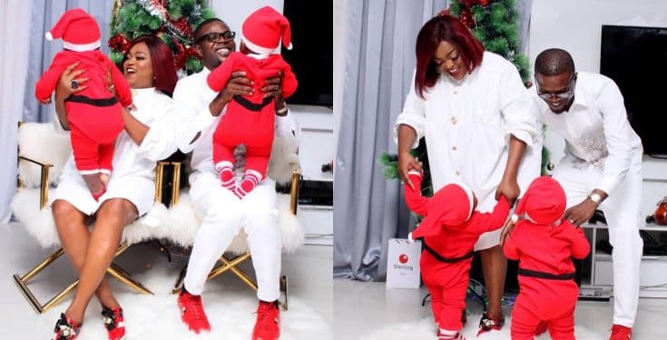 Fans blast Funke Akindele for always hiding the faces of her twins