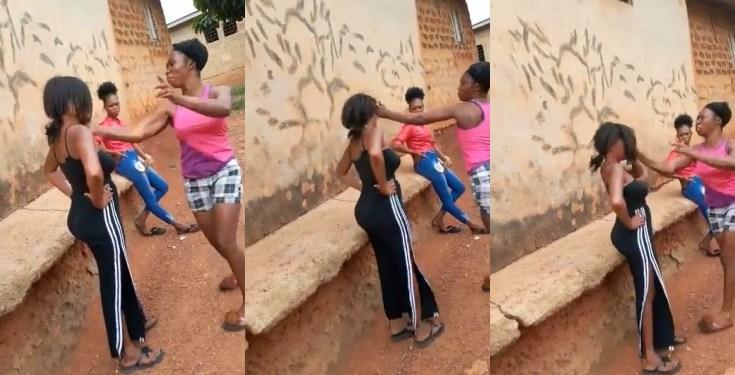 "I trust naija babe" - Reactions as lady receives heavy slaps without fighting back (Video)