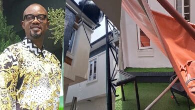 Charles Inojie escapes being crashed by water tank