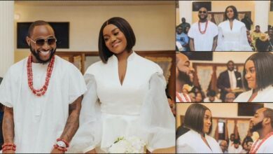 Pictures from Davido and Chioma's marriage ceremony surfaces online