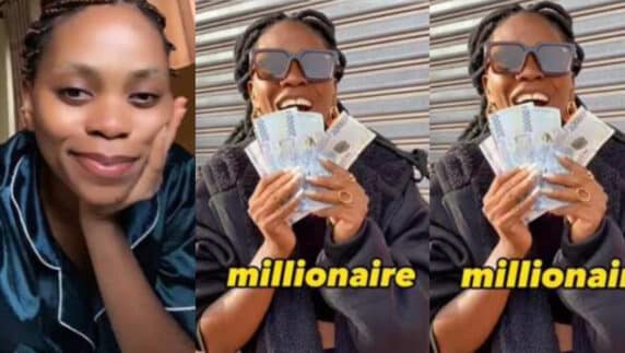 "From N150k to millionaire" - Lady jubilates as she visits Guinea Republic, converts her Naira to GNF, amasses 1.5 million GNF (Video)