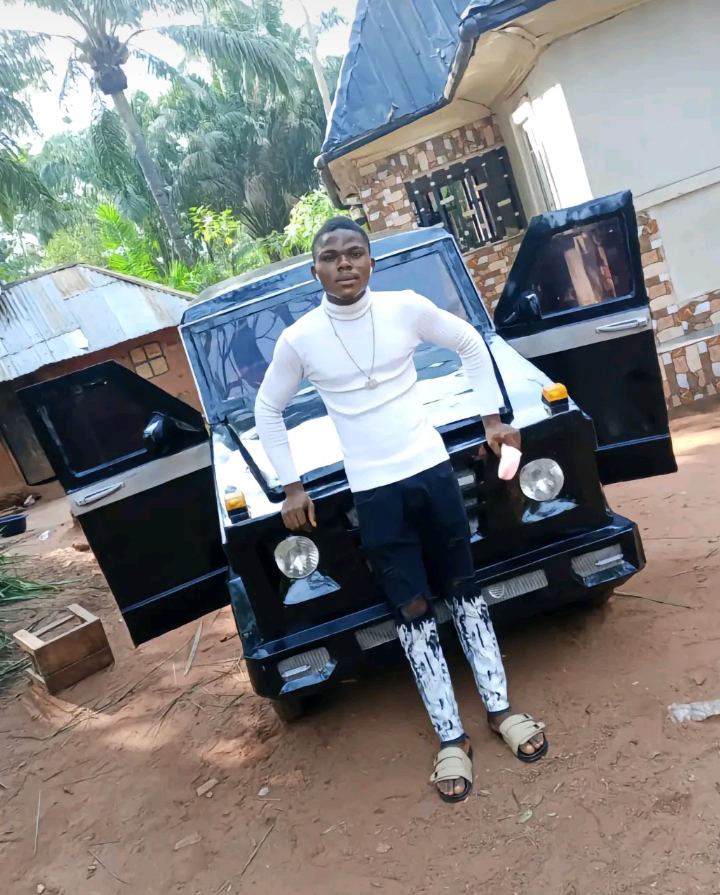 Community juilate as young man who built G-wagon returns home in it 