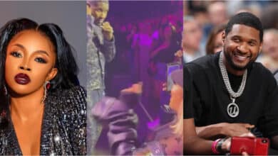 "I lost my home training" - Toke Makinwa says as American singer, Usher makes her go gaga in Paris