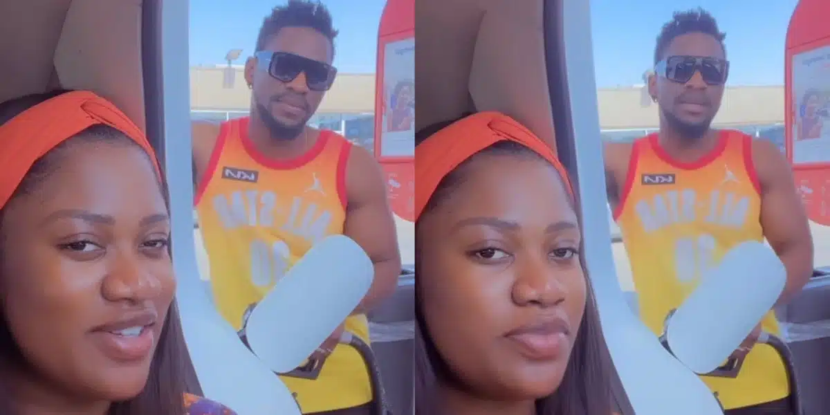 “Thank God say he leave CeeC” — Reactions as Tobi Bakre and wife Anu Bakre play at Fuel Station