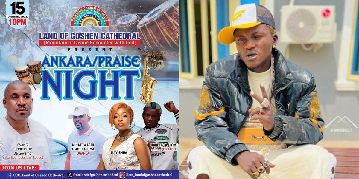 Celestial church, CCC Land of Goshen Cathedral, invites Portable and Pasuma to perform at their program
