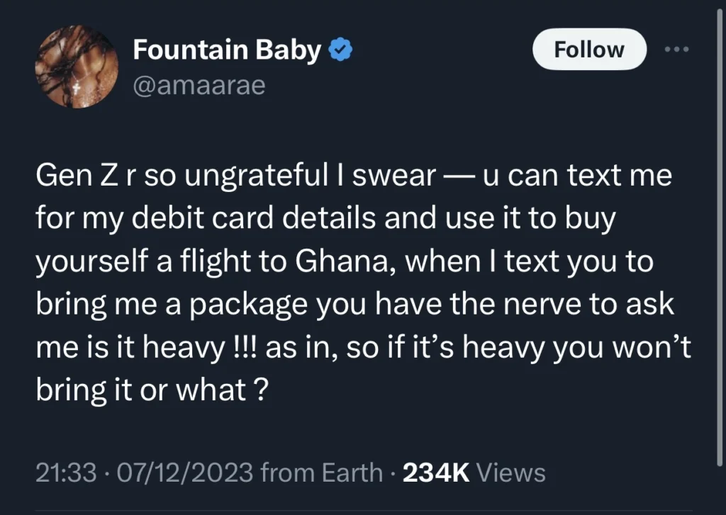 “Gen Z are so ungrateful” — Amaarae cries out after she paid for someone’s flight and…