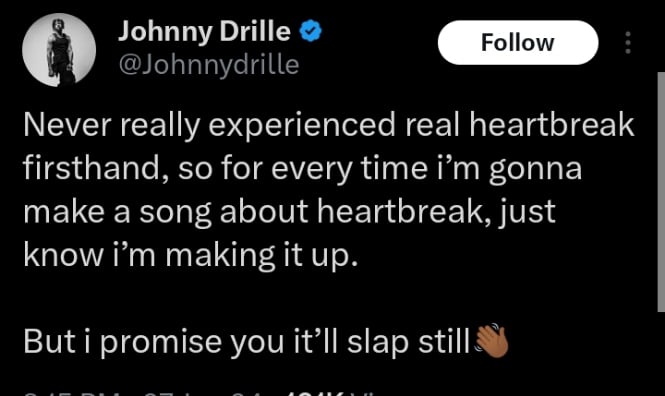 Johnny Drille experienced heartbreak