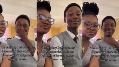 Young girl flaunts course mate who helps with her assignments