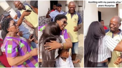Moment Nigerian lady surprises her parents as she returns home after 14 years