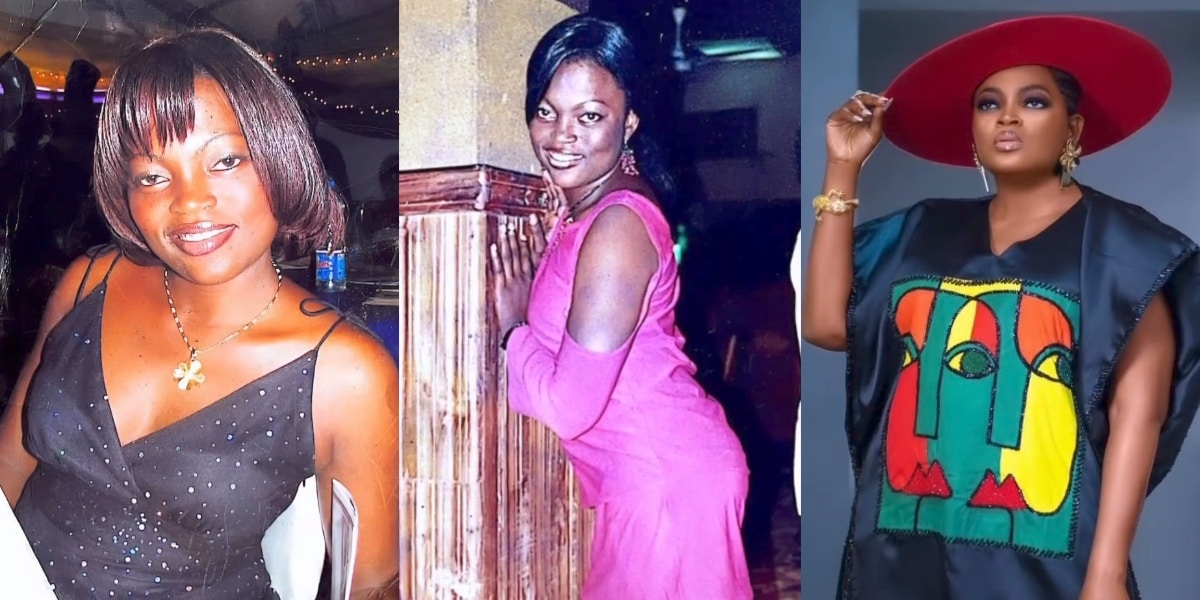 "Black don't crack" – Funke Akindele shares amazing transformation as she jumps on viral 'Esther' challenge